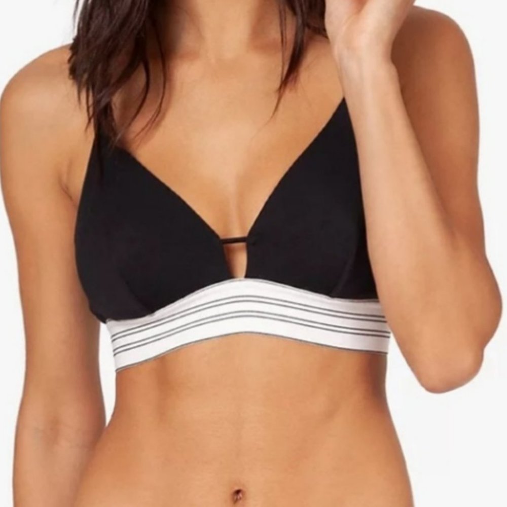 NWT Lively The All Day Stripe Bralette Jet Black